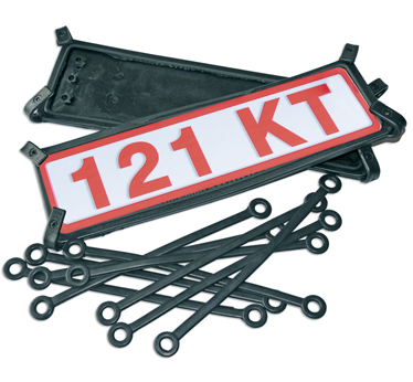 black rubber trade plate holders
