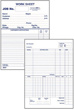 Dealership pre-printed pads and forms