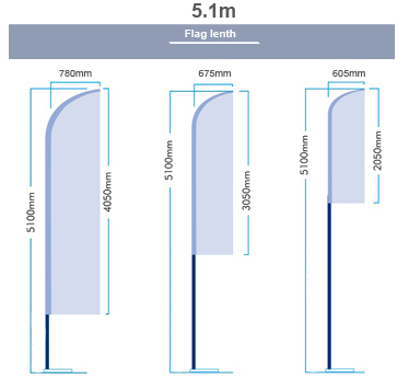 5.1m Pole Feather Flag Kit - Image 3