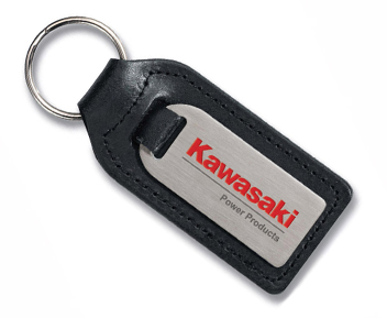 Large Satin Polished Medallion Keyfob real leather key rings