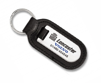 Highly Polished Medallion Cigar Keyfob quality M11018HP keyrings leather steel