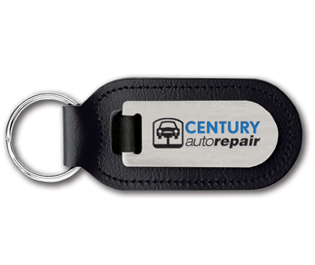 Large Rectangular Bonded Leather Keyfob