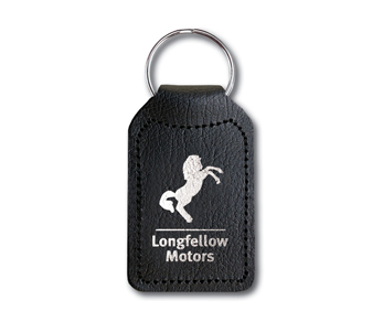 Large Rectangular Bonded Leather Keyfob