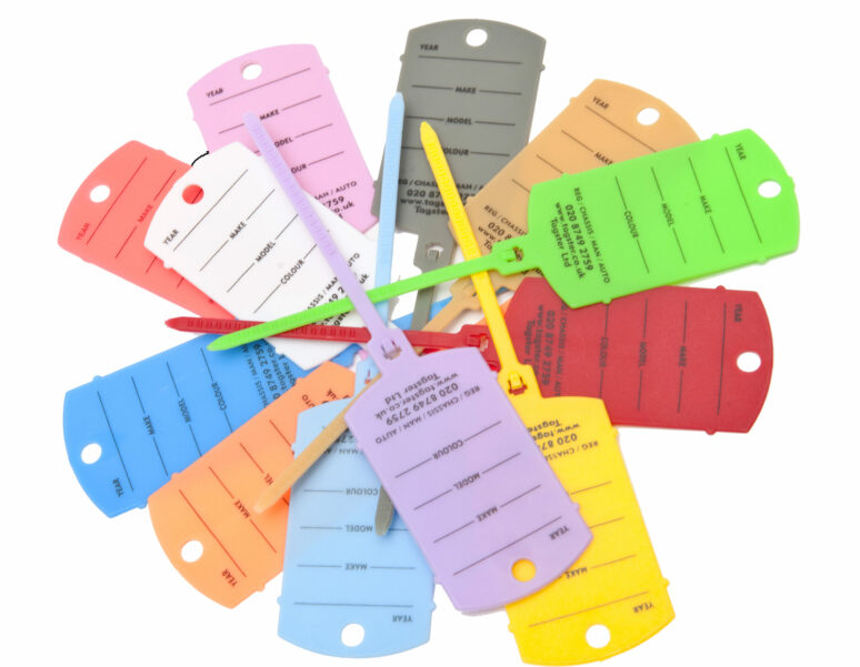 plastic key tags