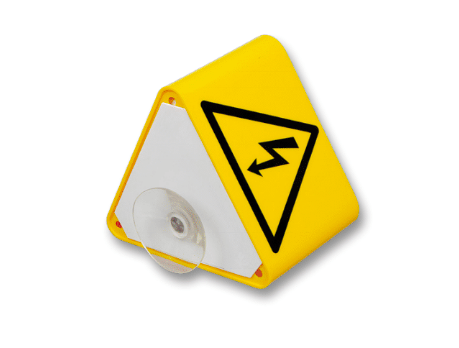 Roof sign with lightning symbol