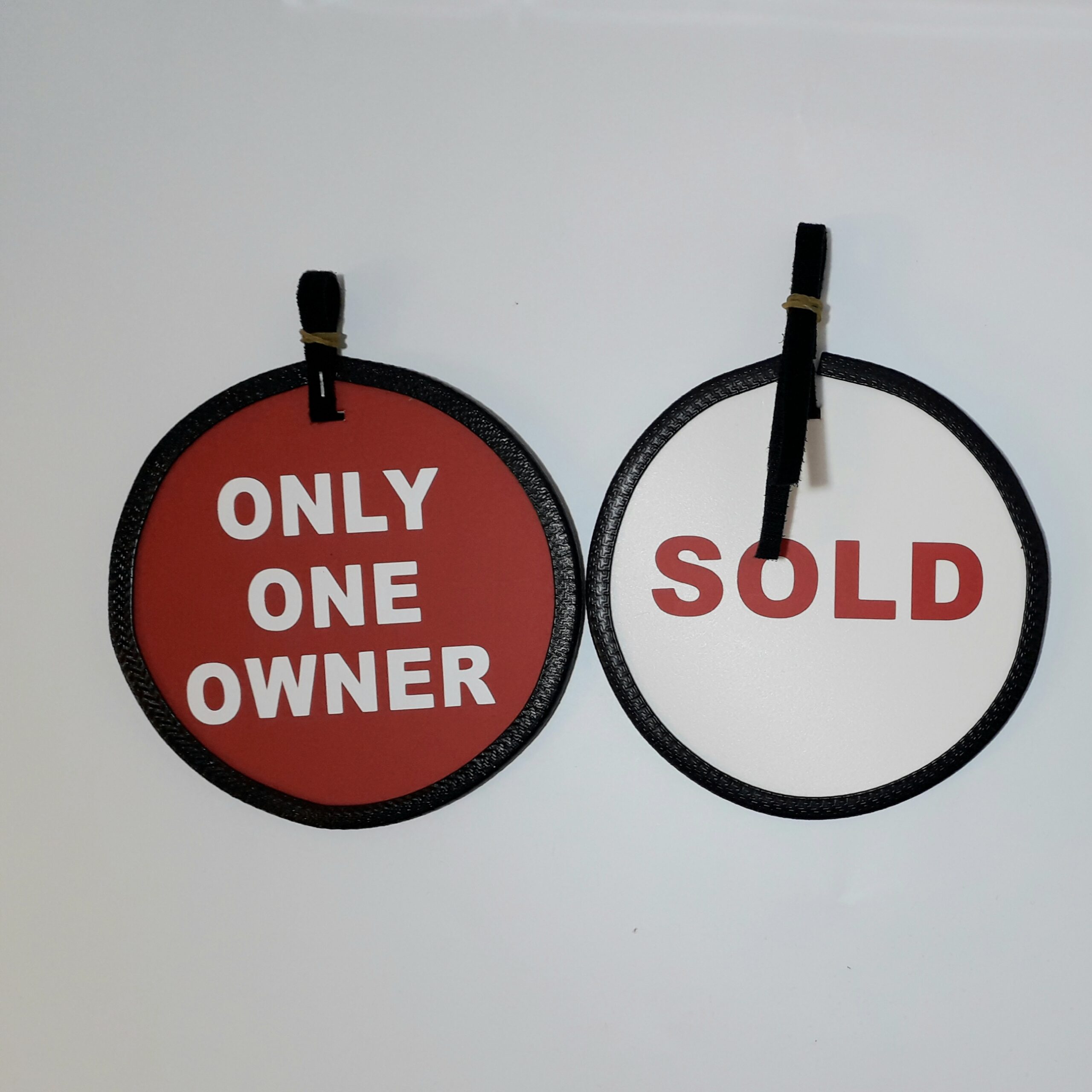 red mirror disc white backing