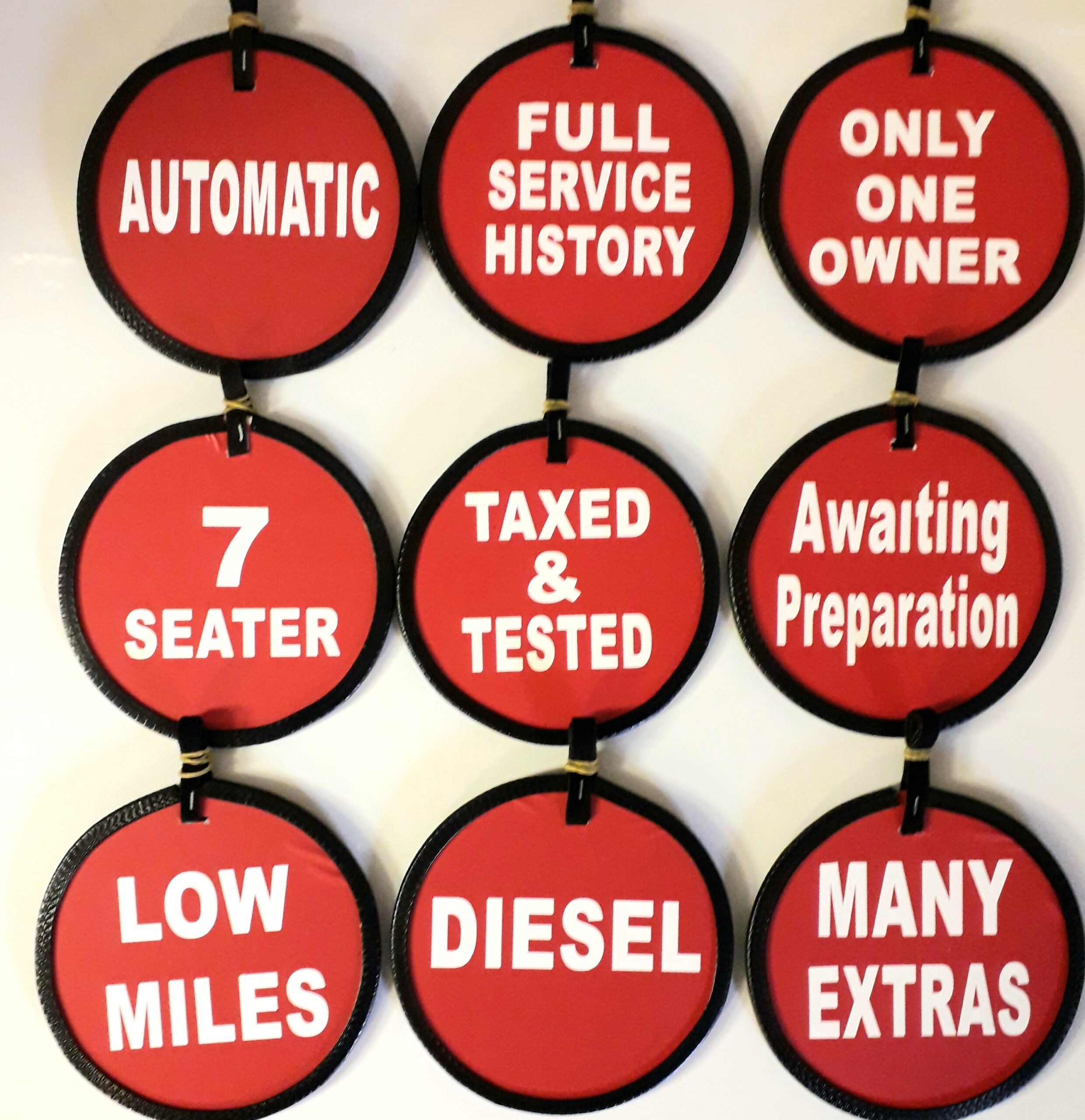 Red set 9 Rearview Mirror discs