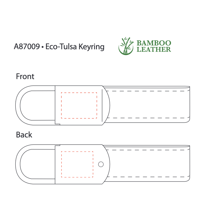 Eco-Tulsa Bamboo Leather Keyring - Image 2