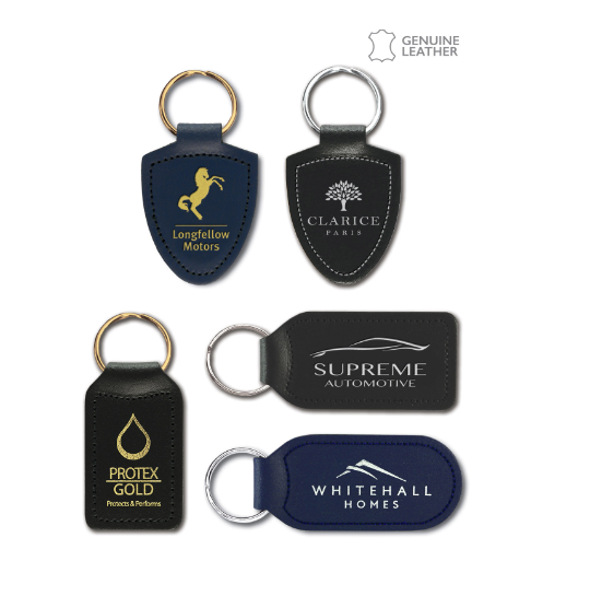 Foil Blocked Genuine Leather Keyfobs